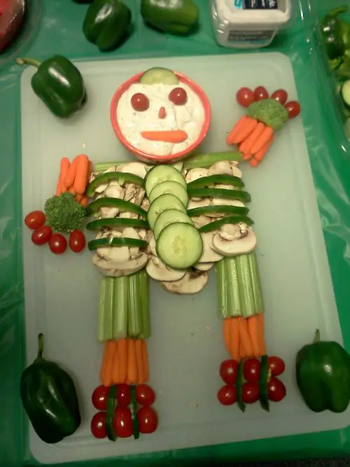 Halloween skeleton veggie platter